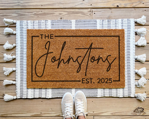 Custom Personalized Last Name Doormat Natural Coir Outdoor