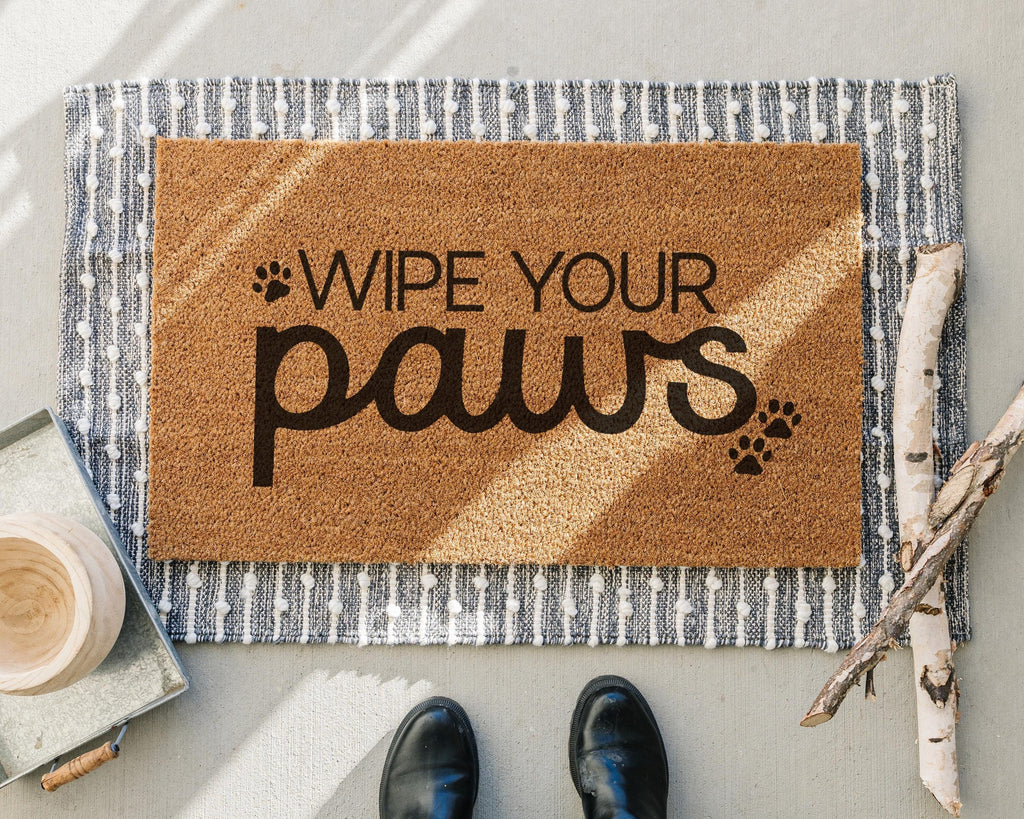 Wipe Your Paws Coir Doormat Funny Dog Welcome Mat