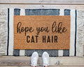 HamlinRowShop Funny Cat Hair Coir Doormat Playful Welcome Mat