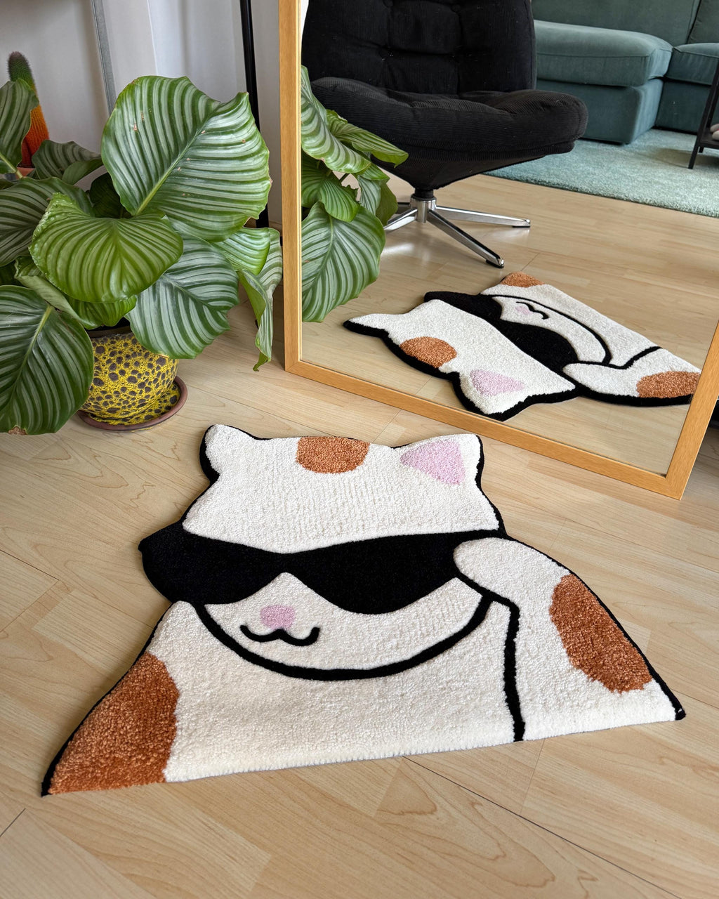 LargoModern Cool Cat Handmade Tufted Rug Fluffy and Soft