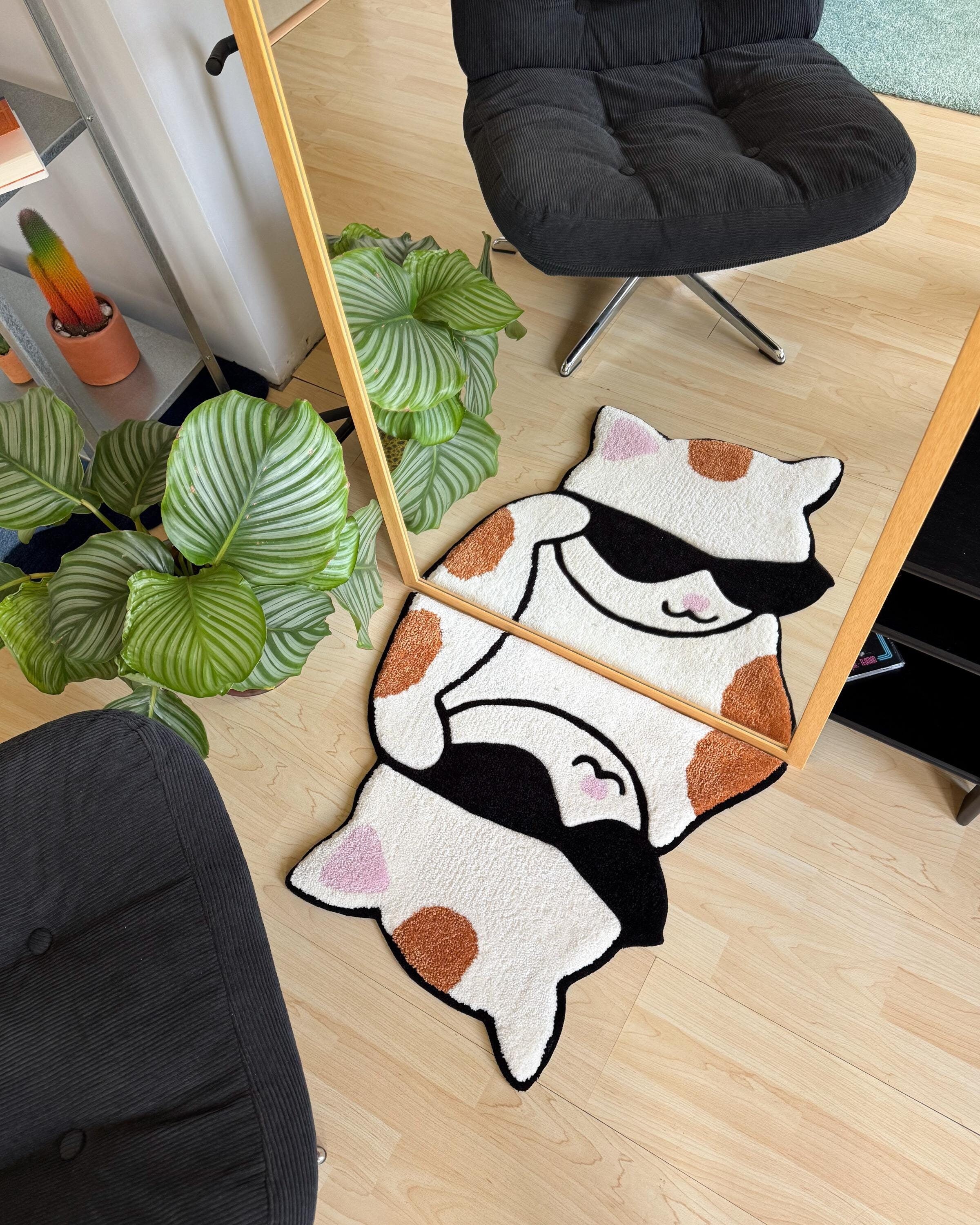 LargoModern Cool Cat Handmade Tufted Rug Fluffy and Soft