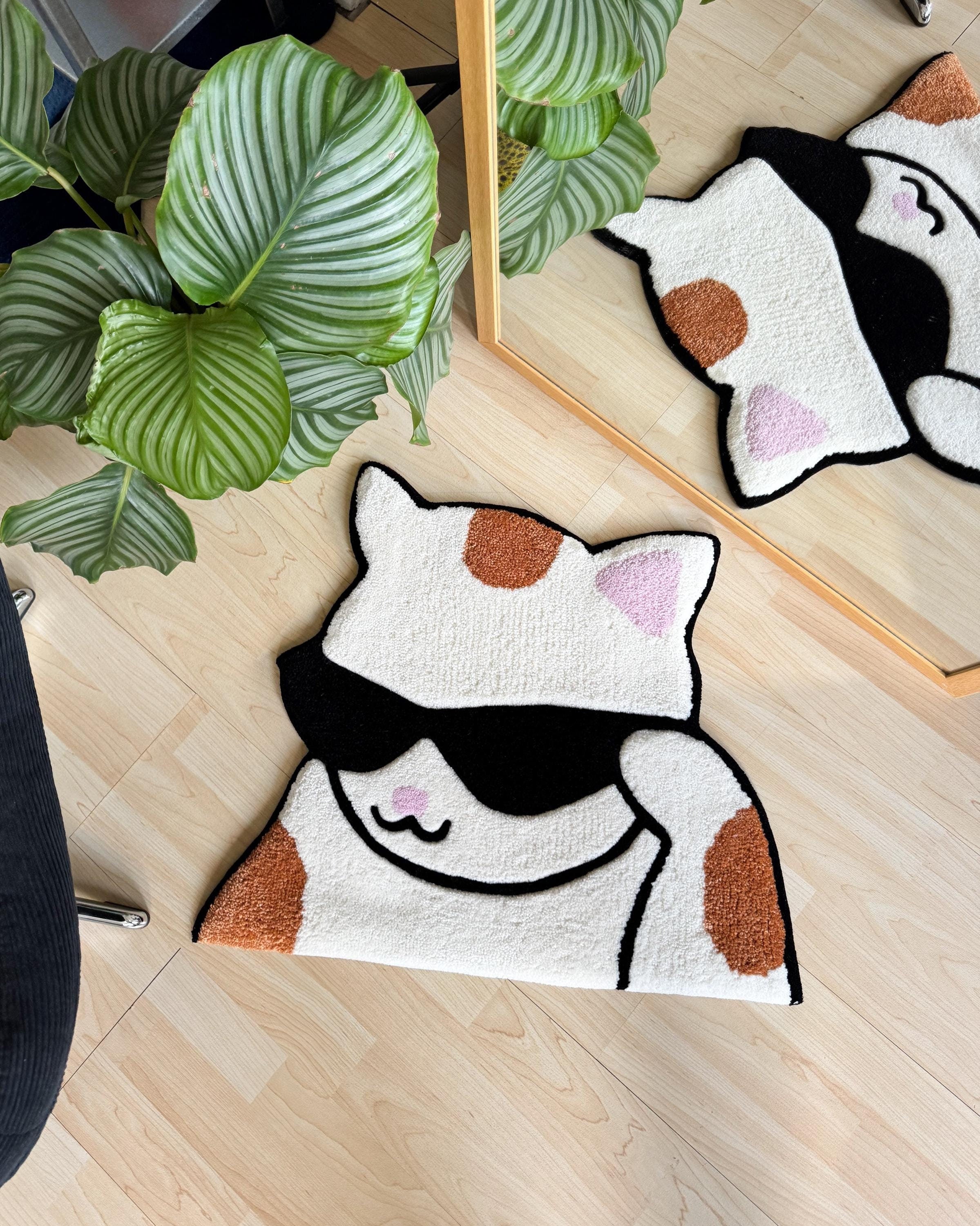 LargoModern Cool Cat Handmade Tufted Rug Fluffy and Soft