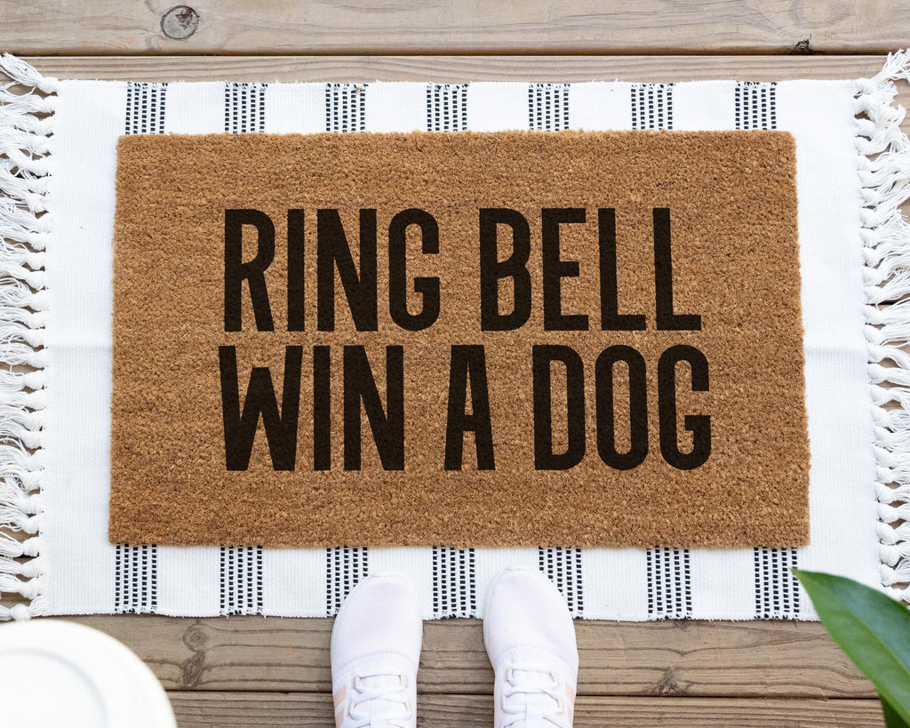Funny Ring Bell Win A Dog Coir Doormat