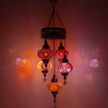 MoslandHome Handmade Turkish Mosaic 5-Globe Hanging Chandelier
