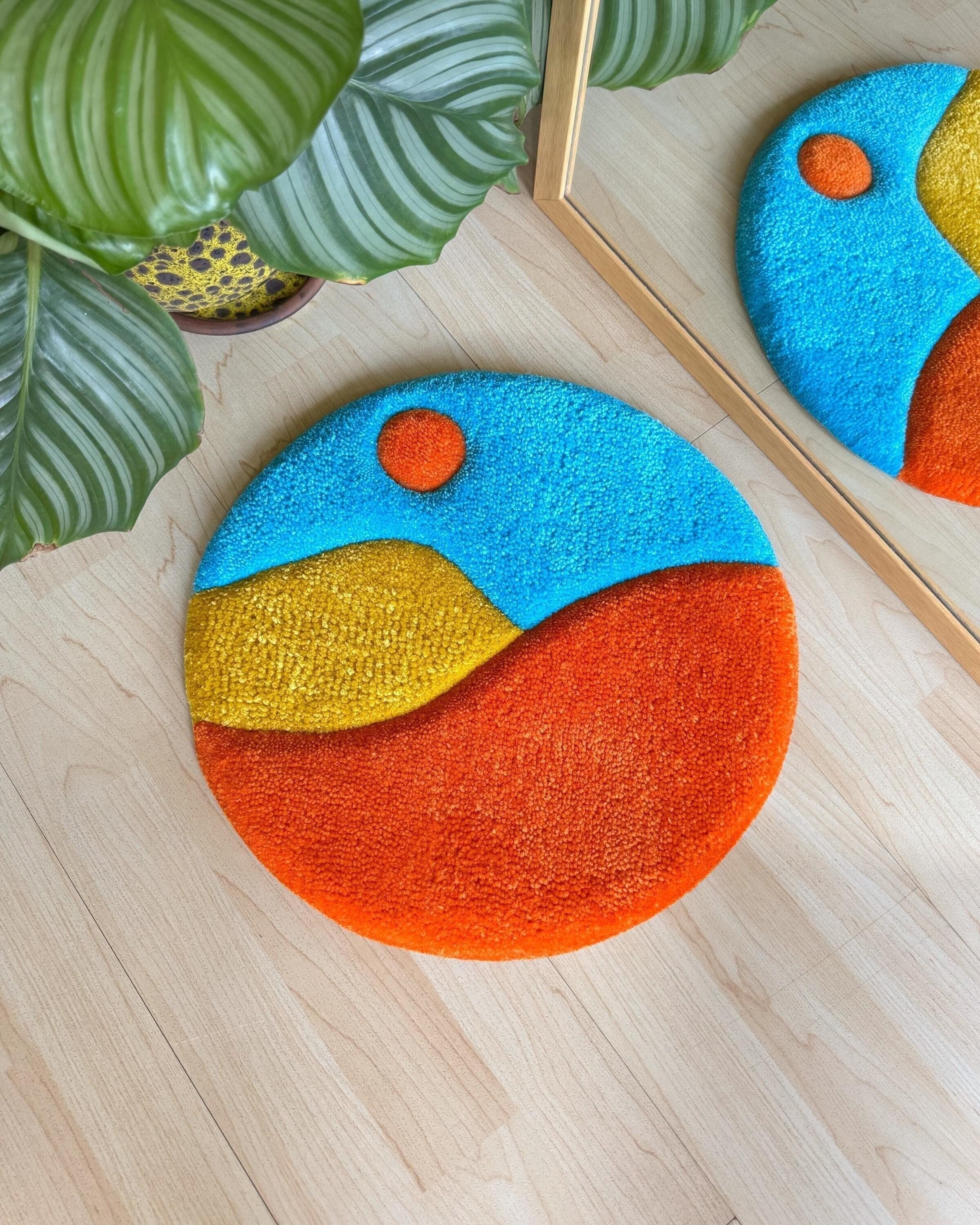 LargoModern Mystical Nature Handmade Tufted Rug Plant Pot Decor