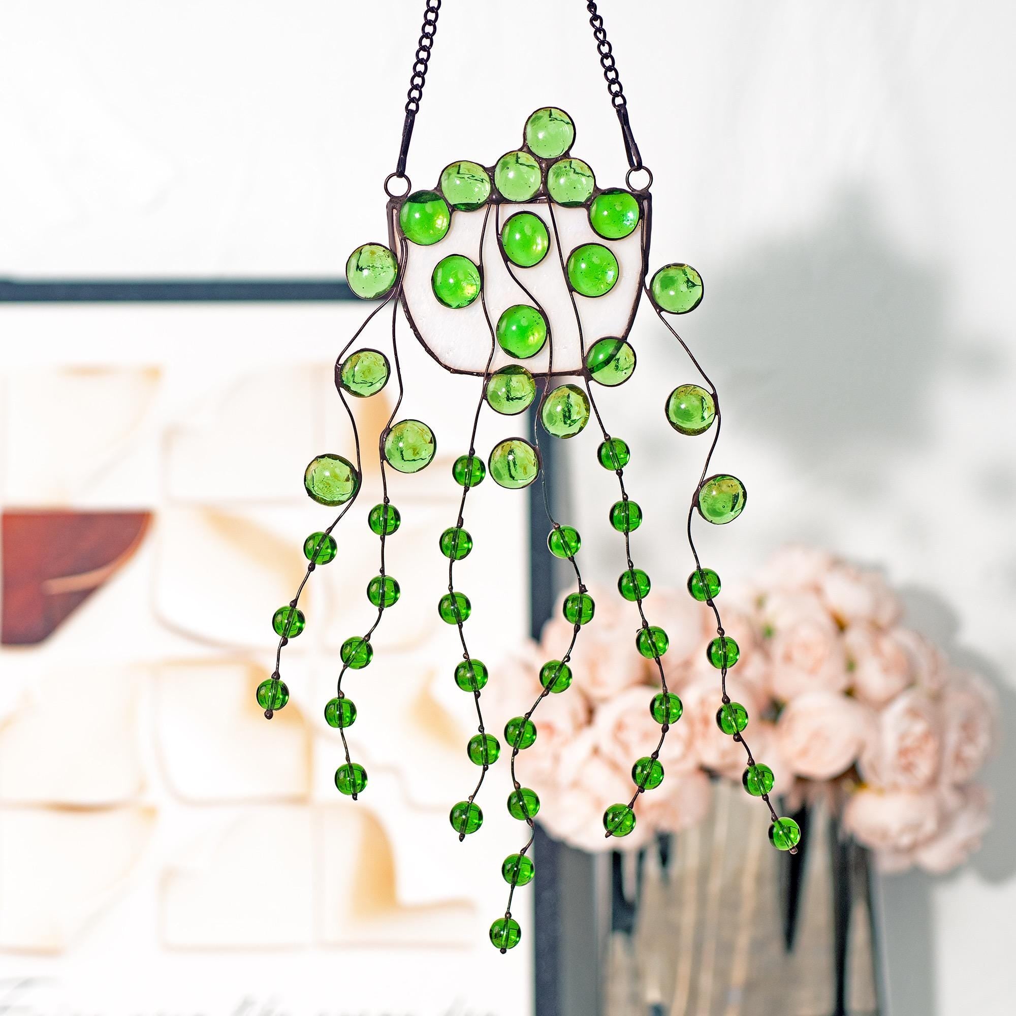 RainLine String of Pearls Stained Glass Suncatcher Window Hanging