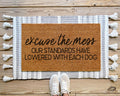 HamlinRowShop Excuse The Mess Funny Dog Coir Doormat Welcome Mat