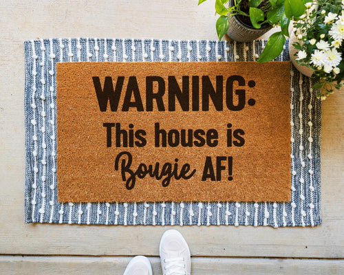 Bougie AF Coir Doormat, Funny Welcome Mat for Front Door