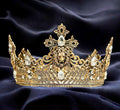HappyJewelryWorld Vintage Lion King Crown Prince Wedding Headpiece Clear Crystal