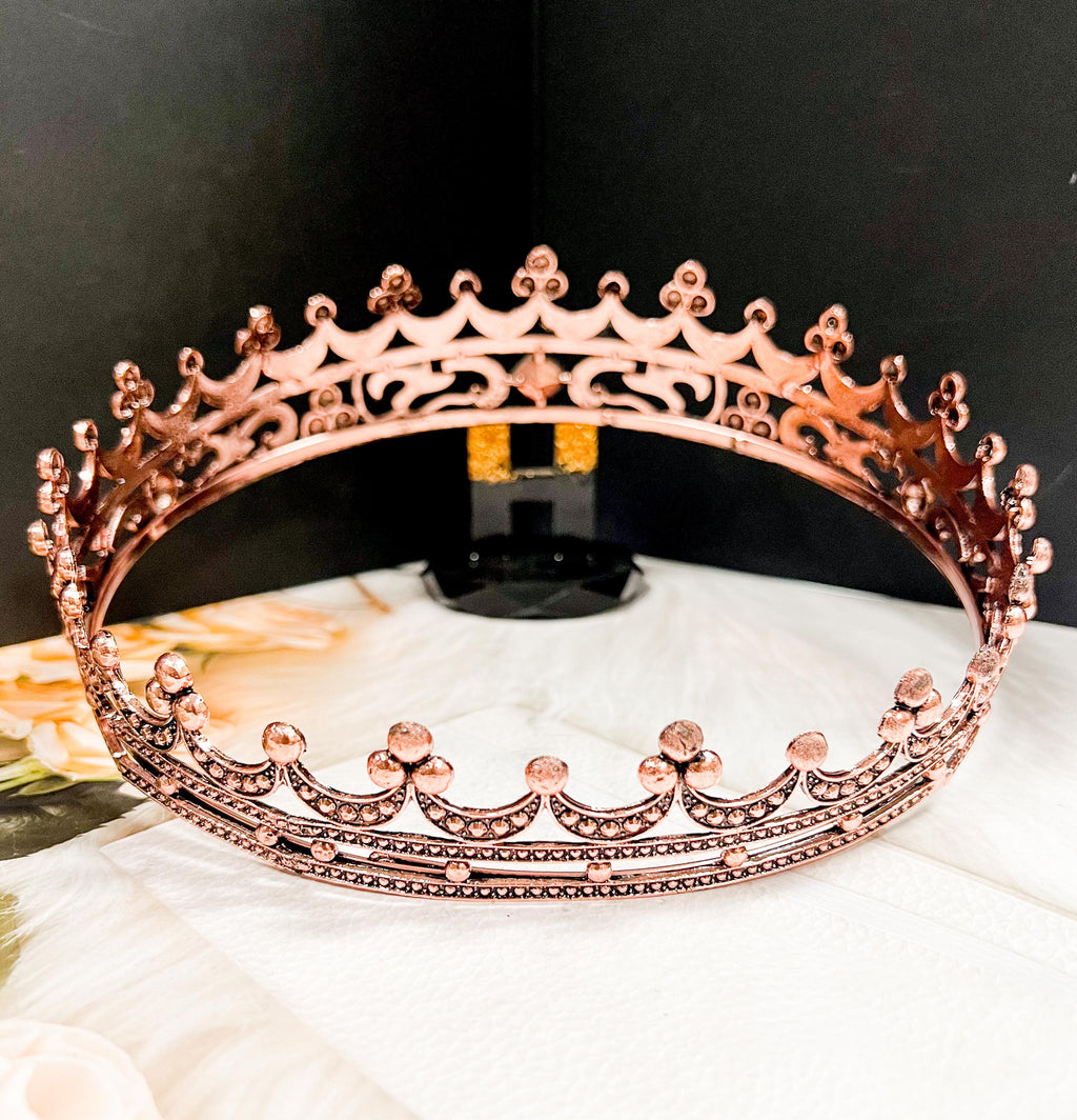 Royal Copper King Crown: Rhinestone Costume Accessory
