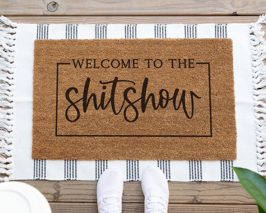 HamlinRowShop Welcome to the Shitshow Coir Doormat Funny Welcome Mat