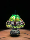 U2Antique Dragonfly Stained Glass Tiffany Table Lamp 7.5in