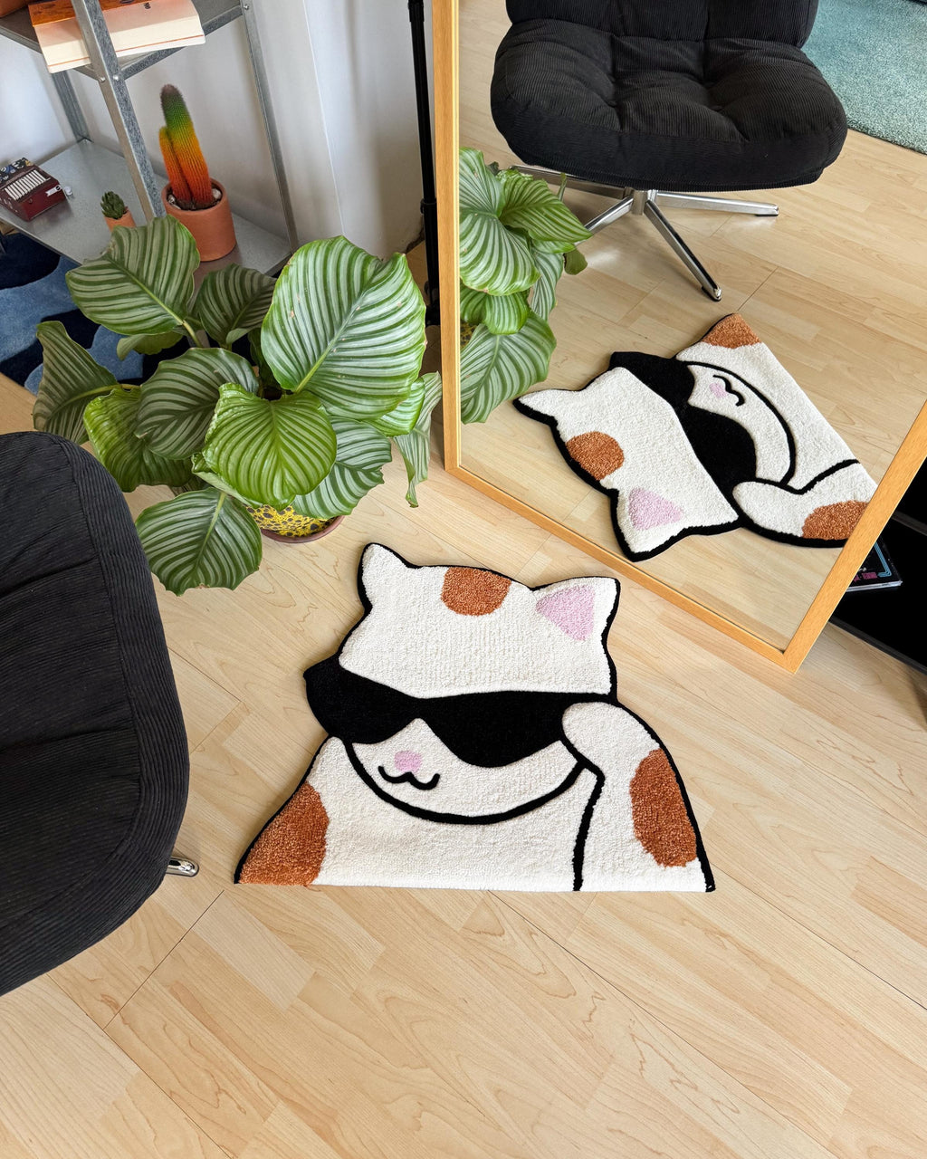 LargoModern Cool Cat Handmade Tufted Rug Fluffy and Soft