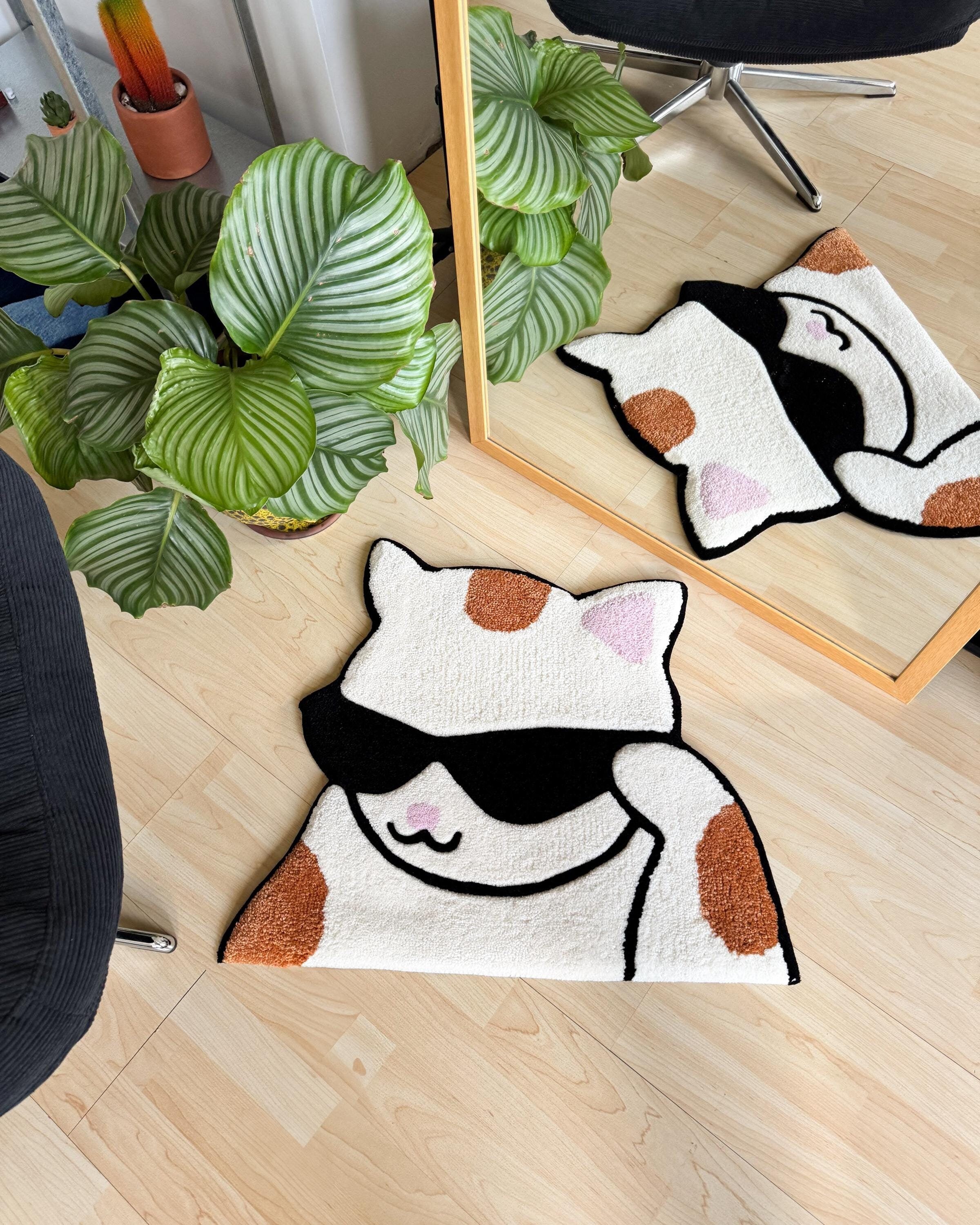 LargoModern Cool Cat Handmade Tufted Rug Fluffy and Soft