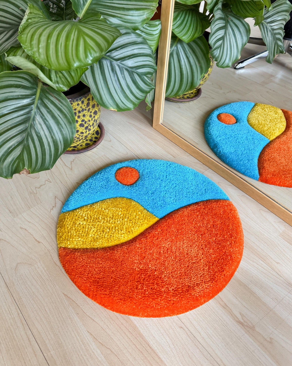 LargoModern Mystical Nature Handmade Tufted Rug Plant Pot Decor