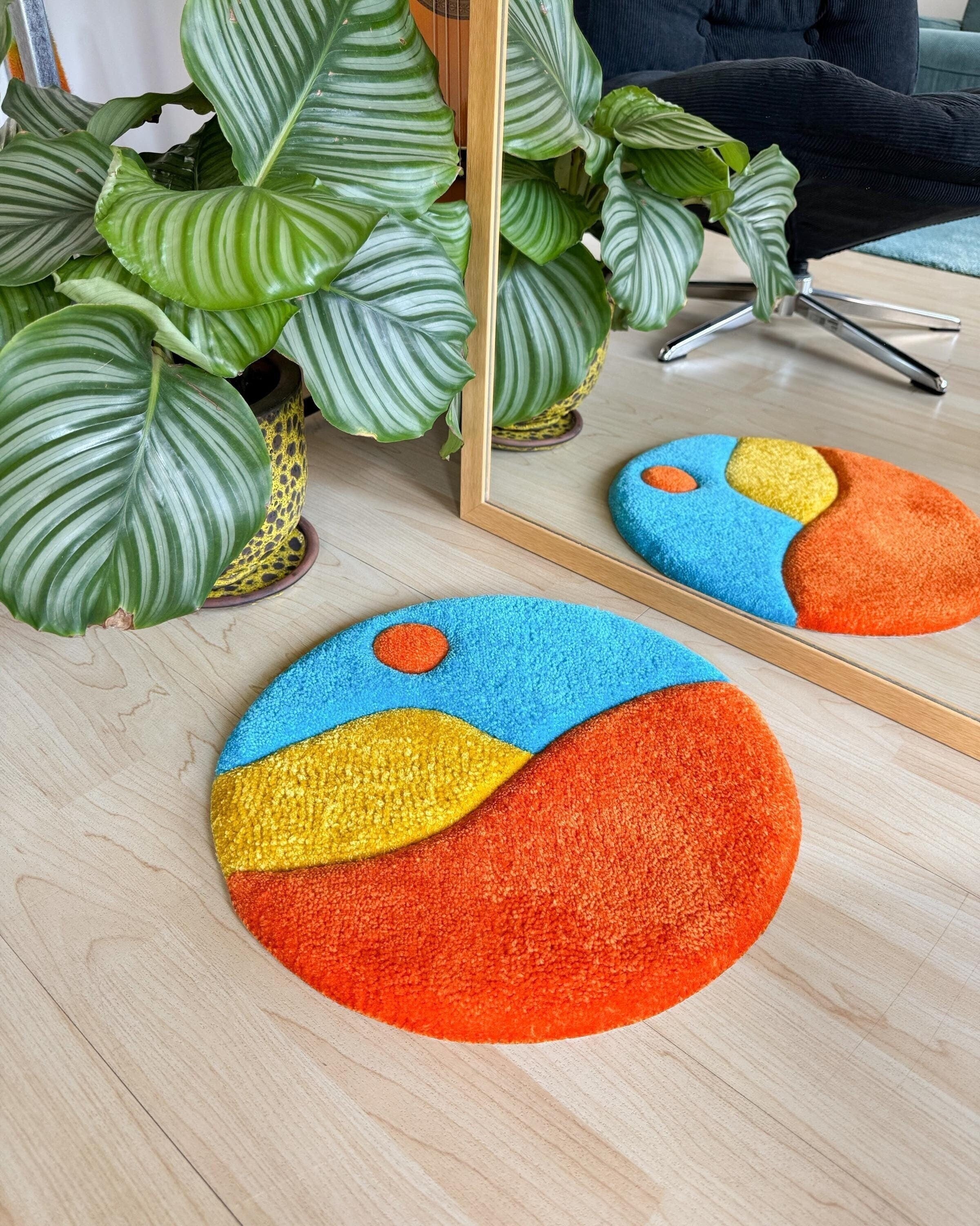 LargoModern Mystical Nature Handmade Tufted Rug Plant Pot Decor