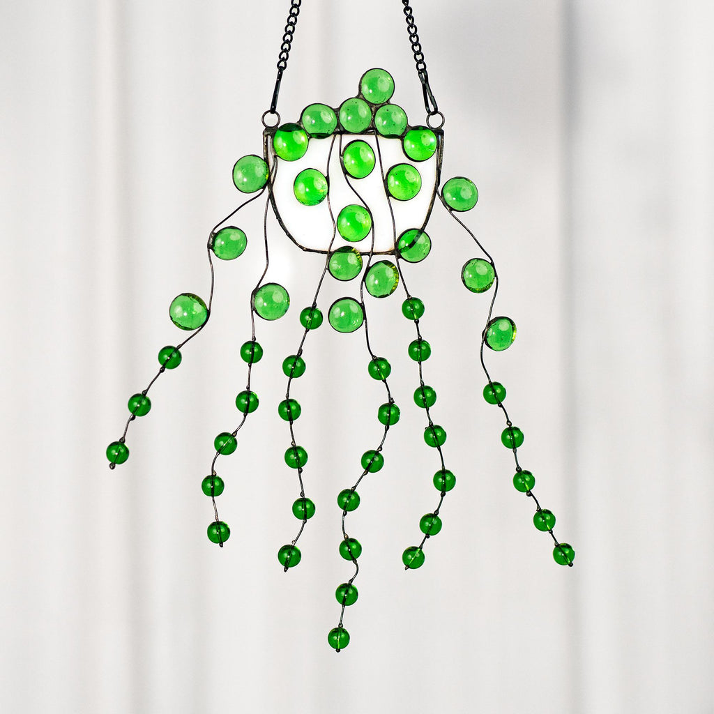 RainLine String of Pearls Stained Glass Suncatcher Window Hanging