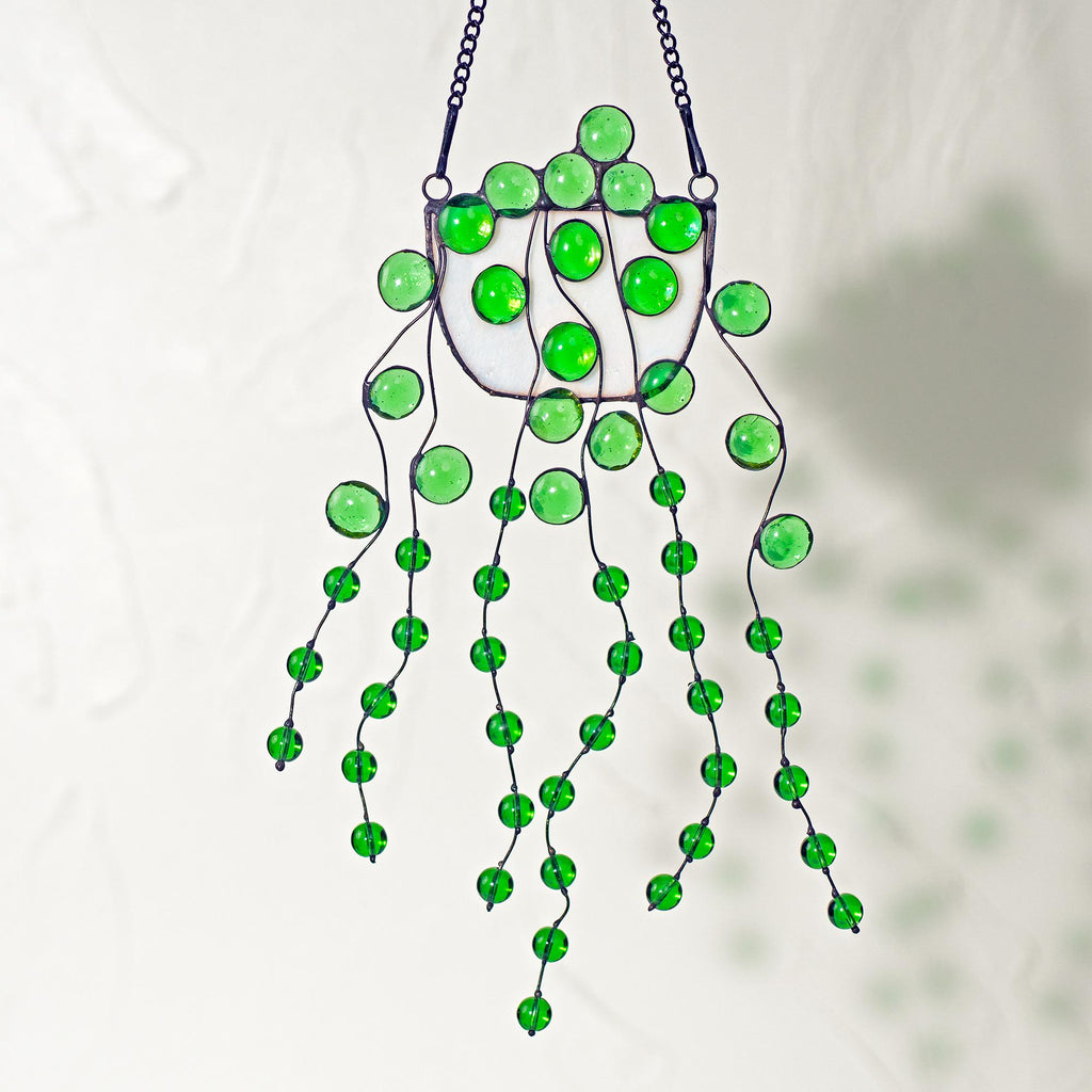 RainLine String of Pearls Stained Glass Suncatcher Window Hanging