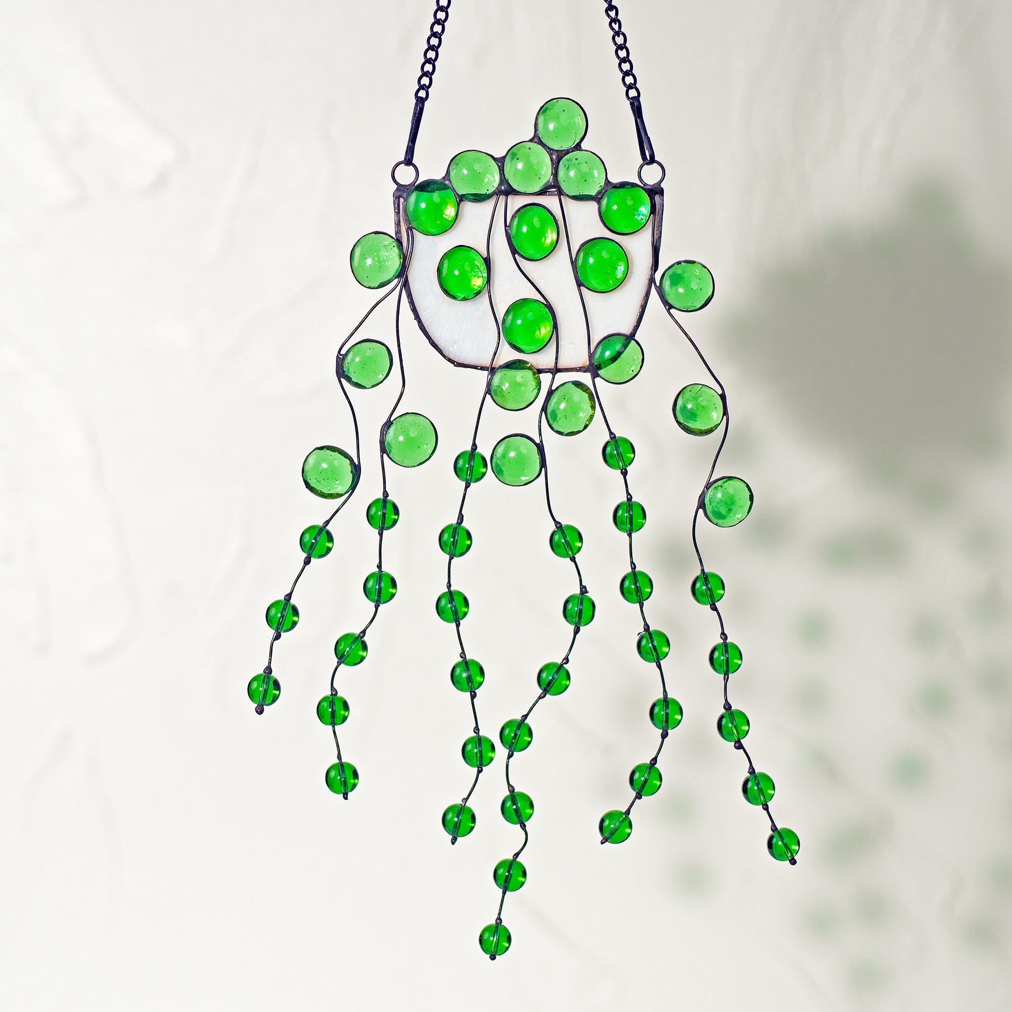 RainLine String of Pearls Stained Glass Suncatcher Window Hanging