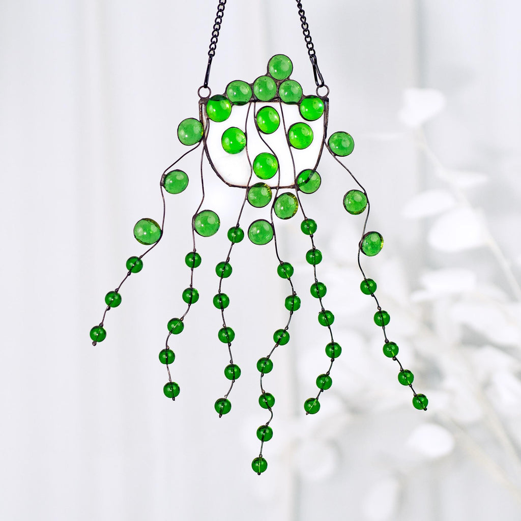 RainLine String of Pearls Stained Glass Suncatcher Window Hanging