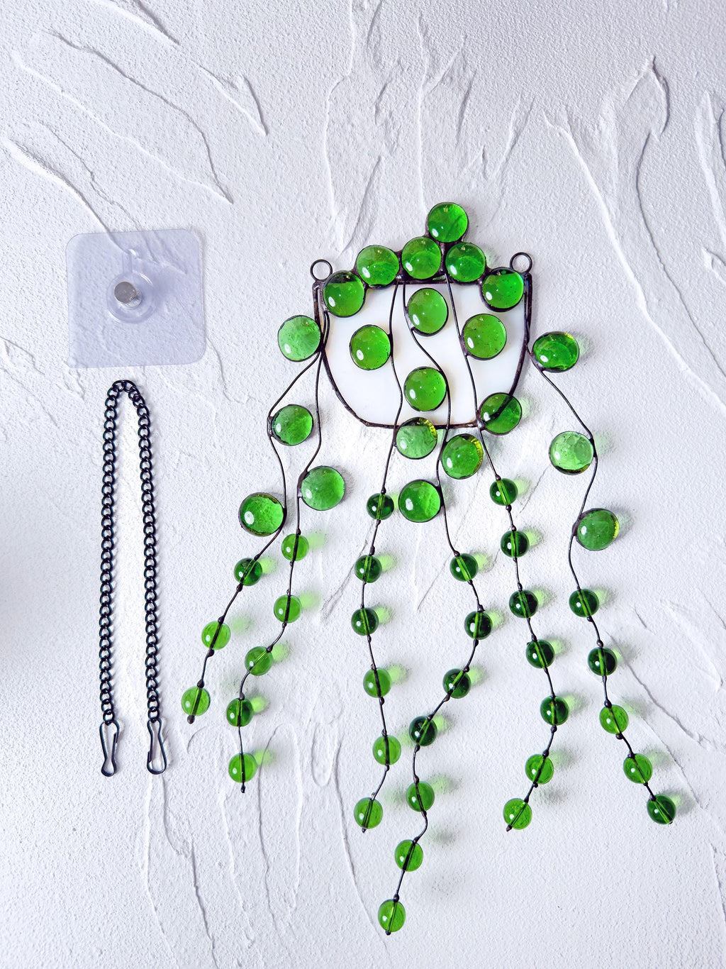 RainLine String of Pearls Stained Glass Suncatcher Window Hanging
