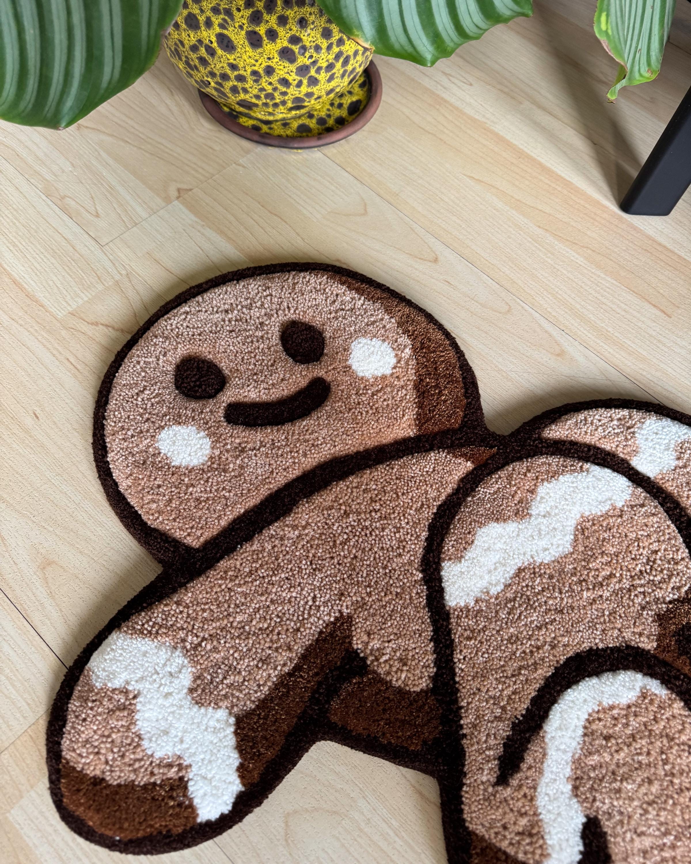 LargoModern Naughty Gingerbread Handmade Tufted Rug 24in
