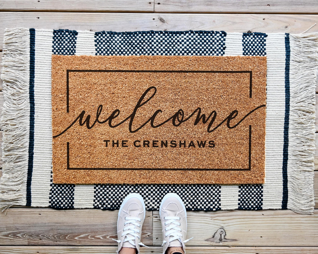 HamlinRowShop Personalized Coir Welcome Doormat