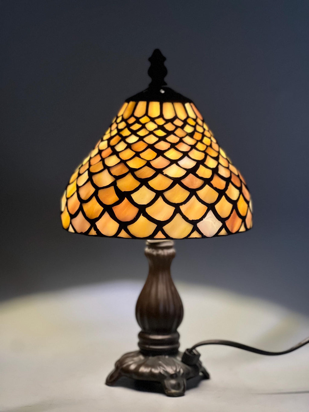 U2Antique Floral Tiffany Stained Glass Table Lamp