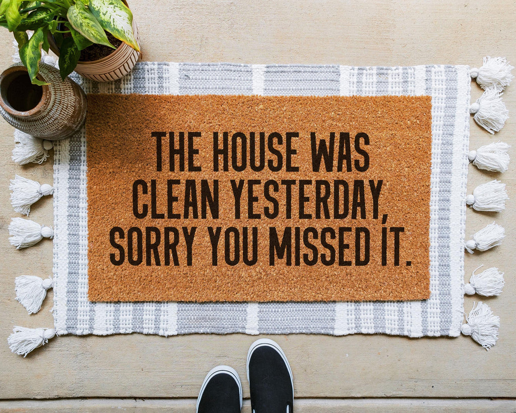 HamlinRowShop Funny Coir Doormat Welcome Mat with Rubber Backing