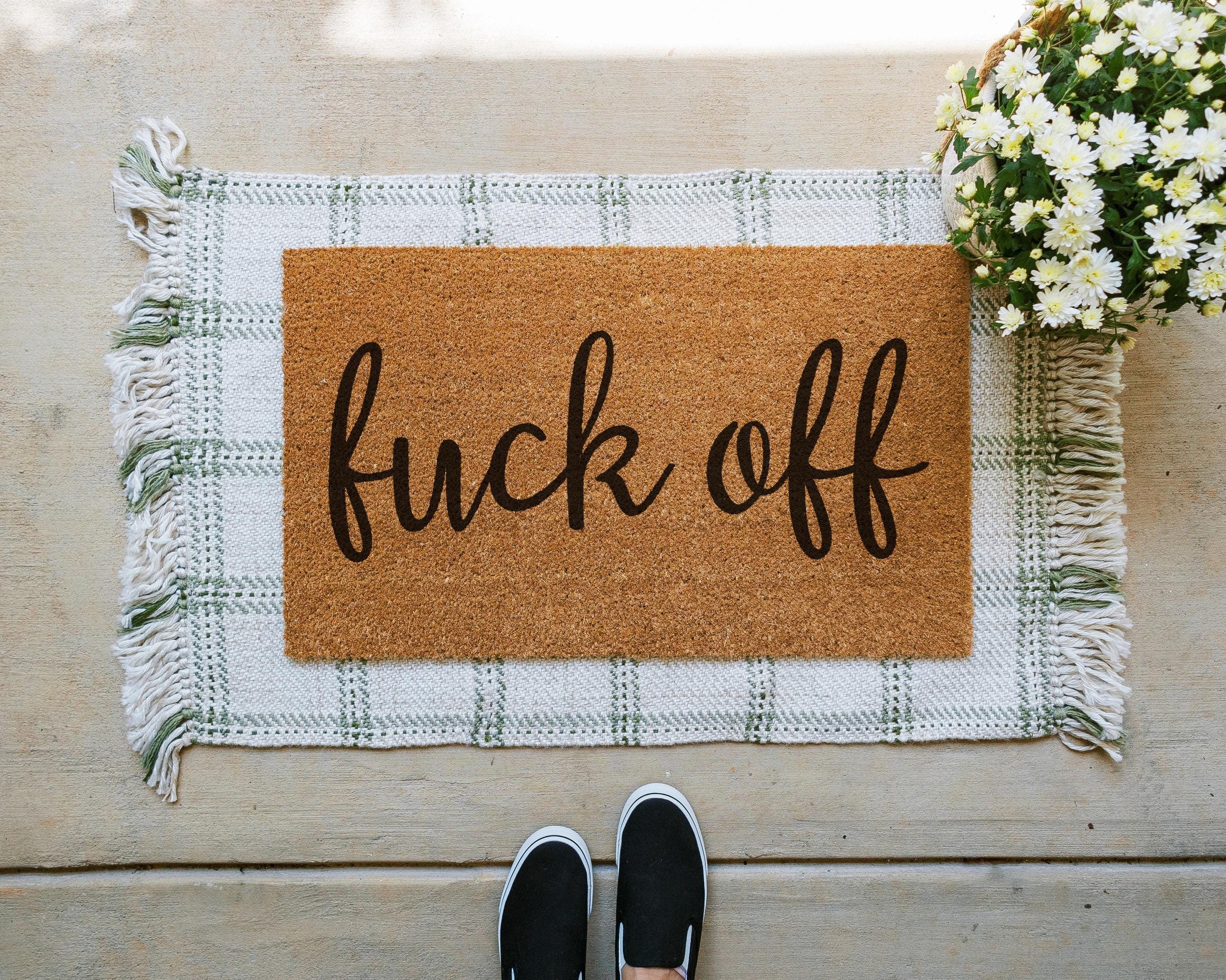 HamlinRowShop Fuck Off Doormat Funny Coir Welcome Mat