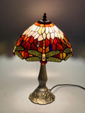 U2Antique Tiffany 12" Dragonfly Stained Glass Table Lamp