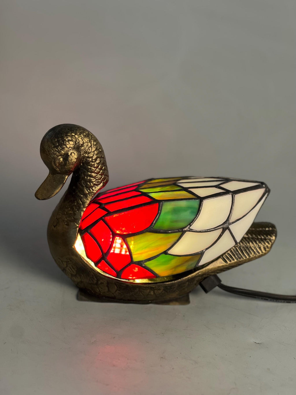 Duck Tiffany Table Lamp Stained Glass Animal