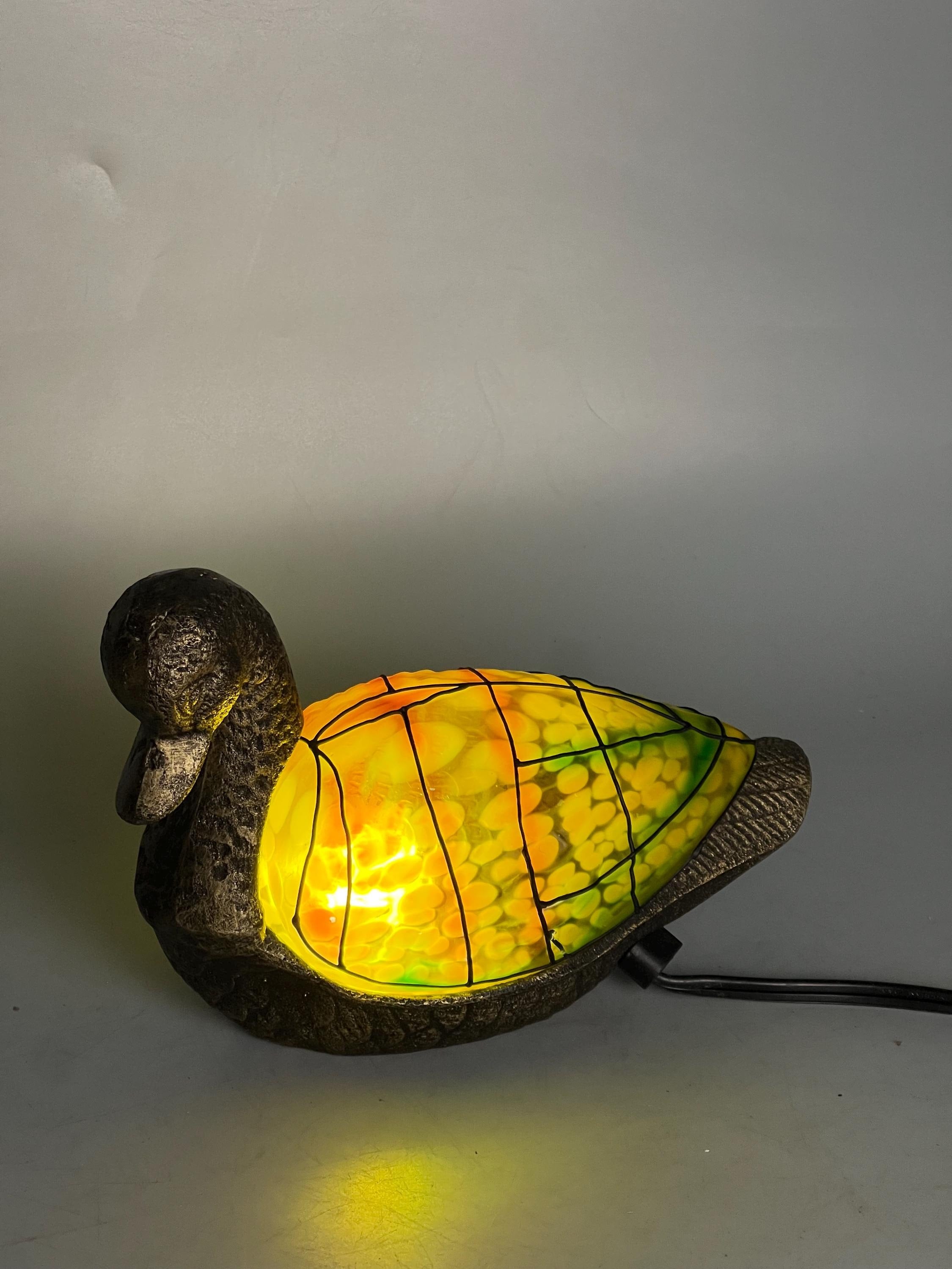 Duck Tiffany Table Lamp Stained Glass Animal