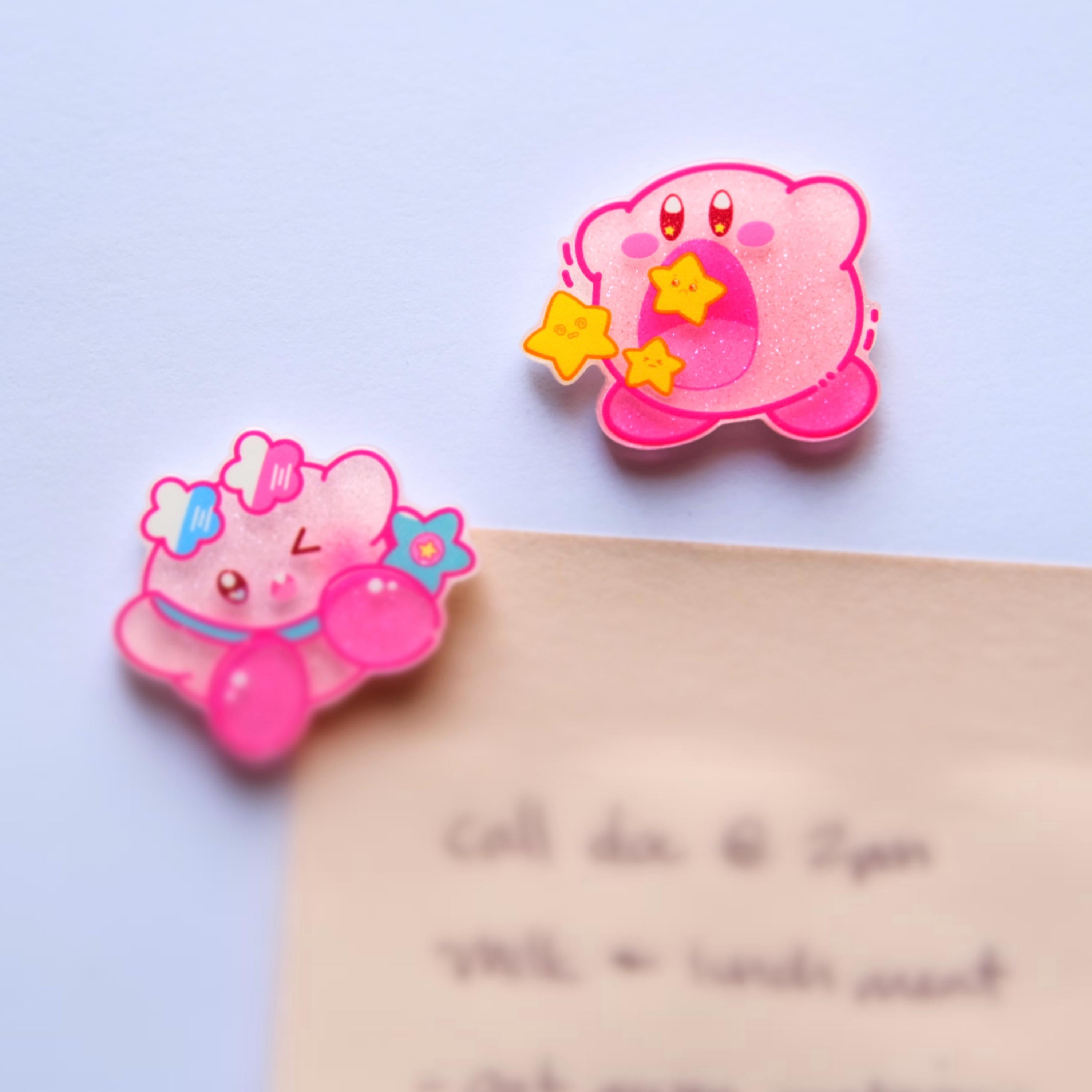 VanillaStarCafe Illustrated Kirby Magnets Neodymium 1in Set of 2