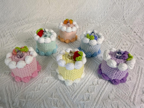 CrochetRecipe Handmade Crochet Birthday Cake Night Light 2.5in Pink