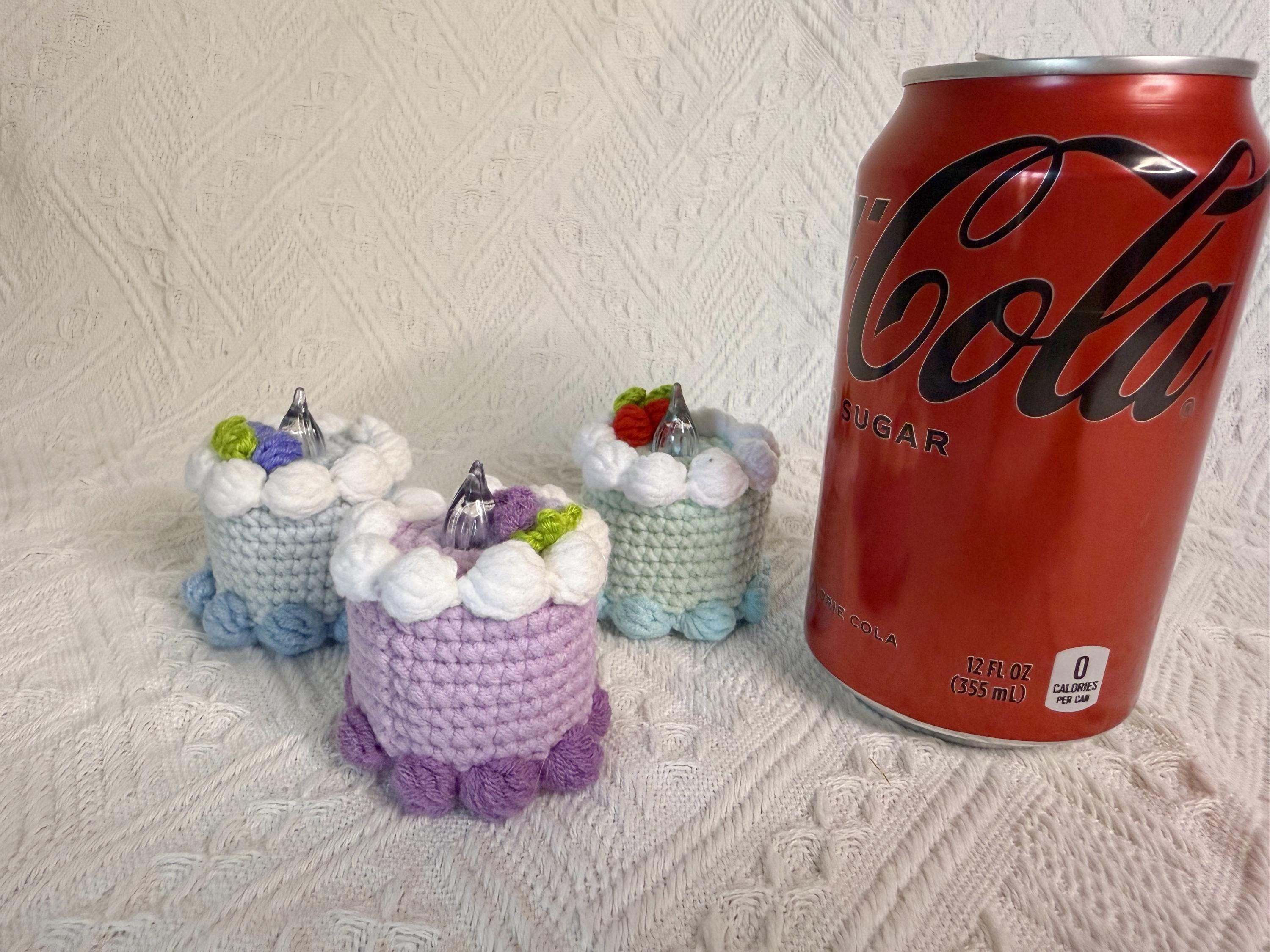 CrochetRecipe Handmade Crochet Birthday Cake Night Light 2.5in Pink