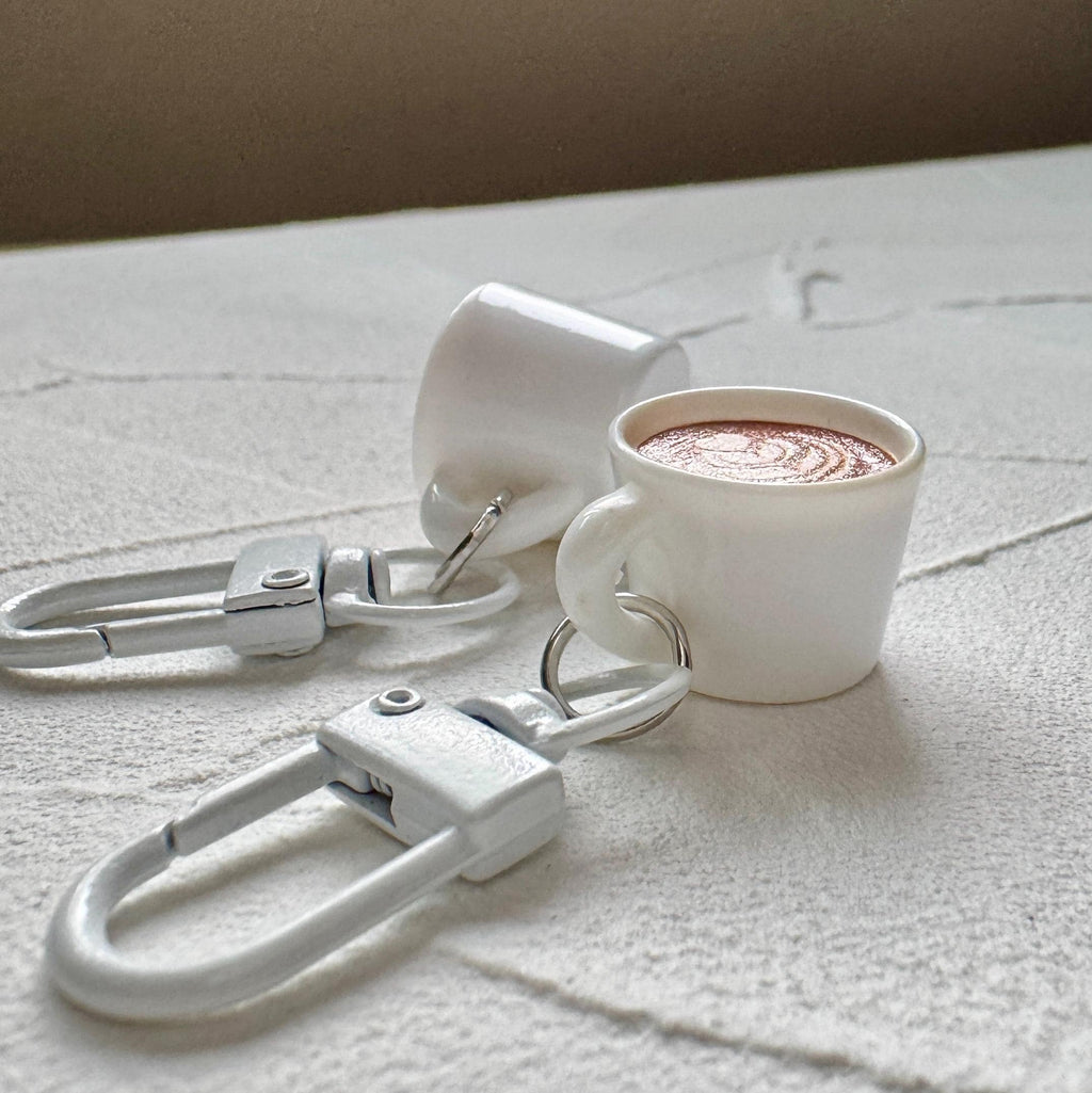 VanillaStarCafe Espresso Latte Art Charm Keychain