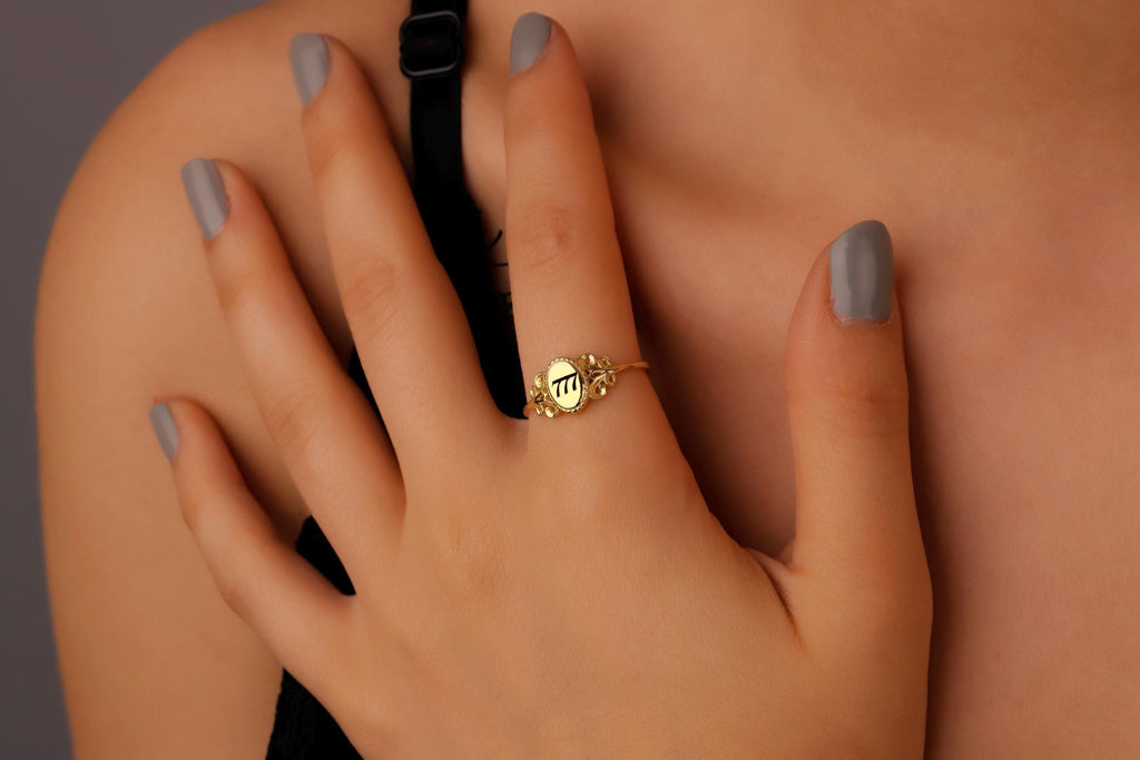 SilverGoldandRose Sterling Silver Angel Number Signet Ring Personalized 925
