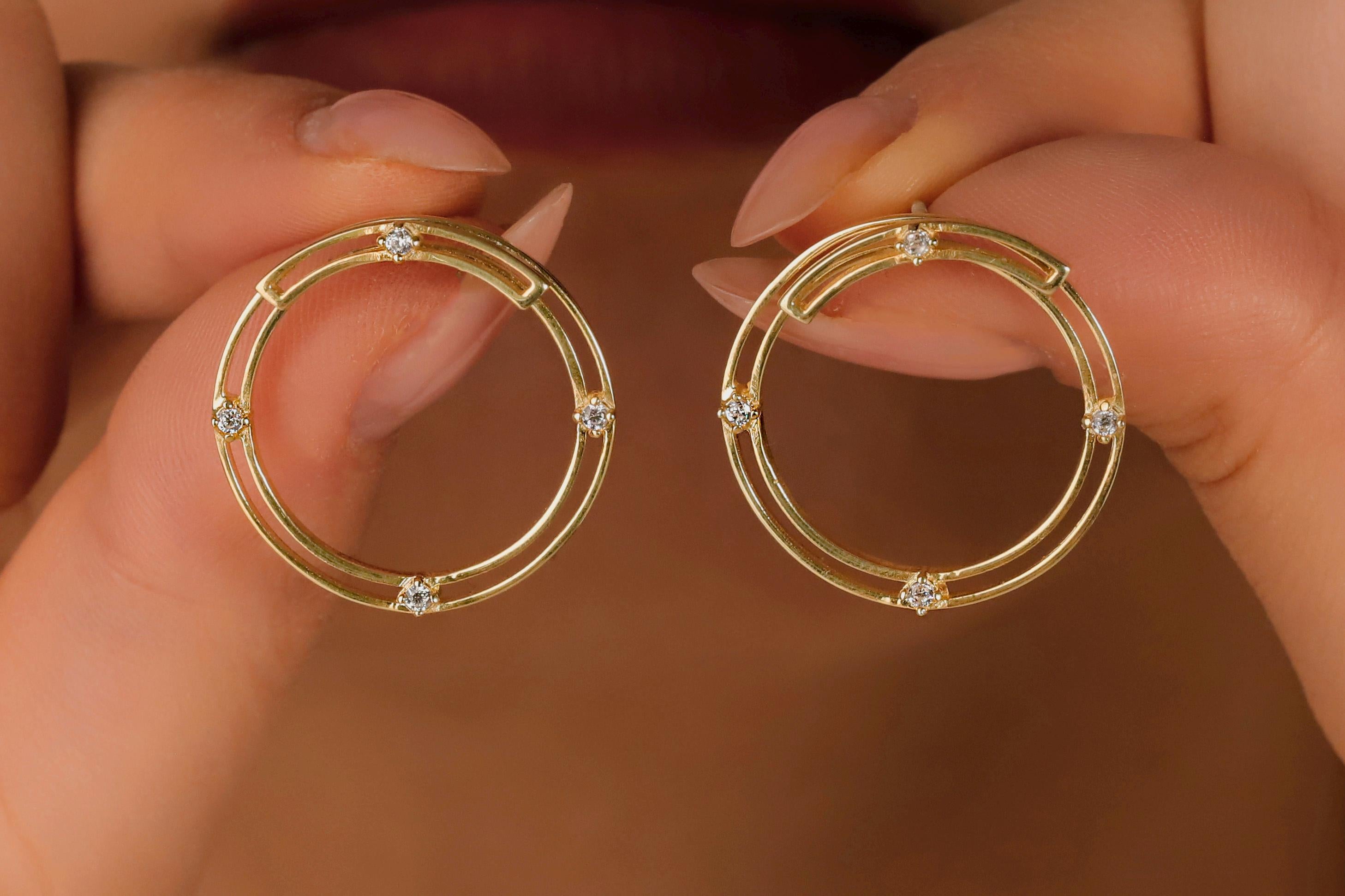 Sterling Silver CZ Diamond Ear Jacket Earrings: Dainty Geometric Jewelry
