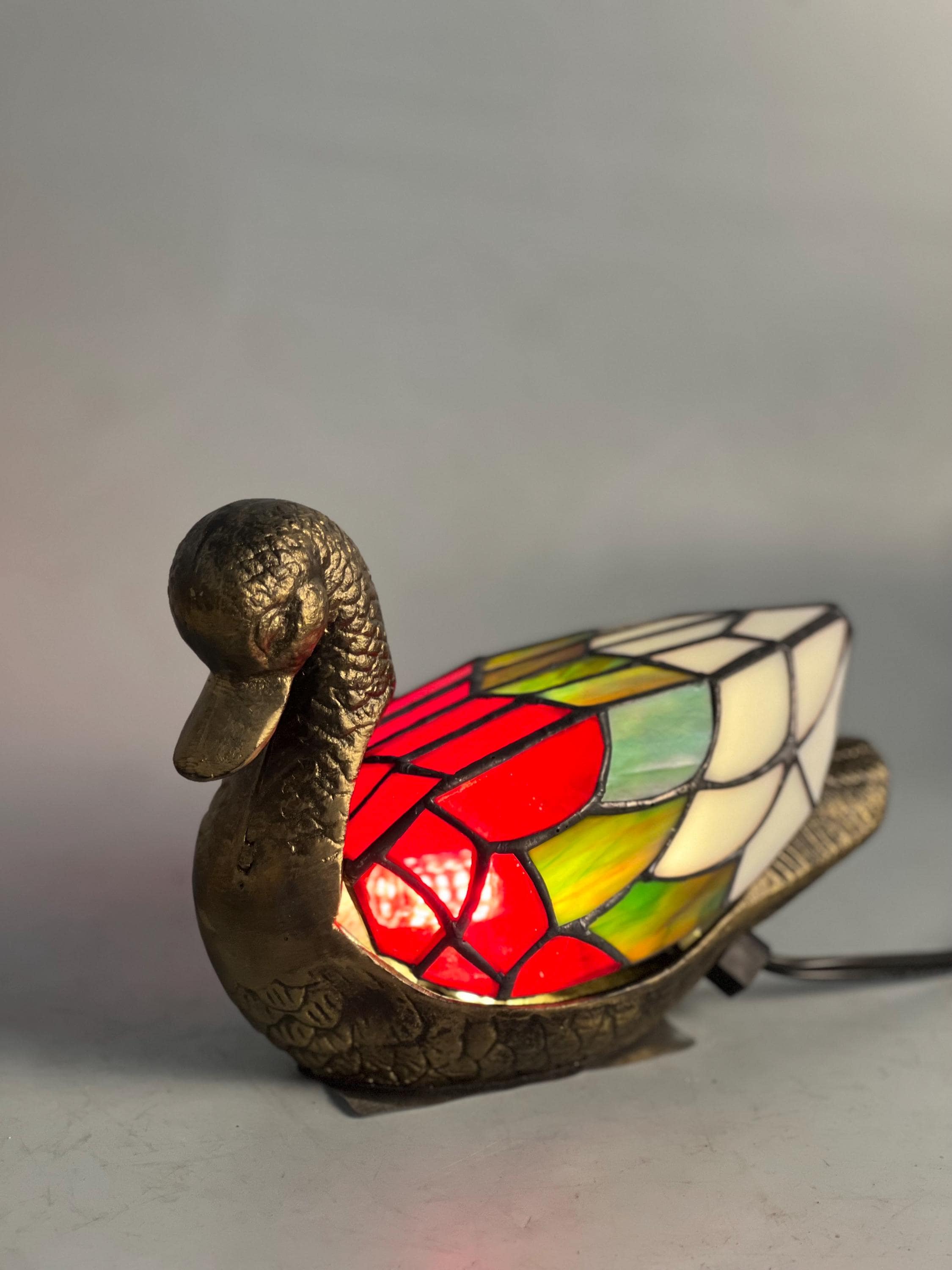 Duck Tiffany Table Lamp Stained Glass Animal