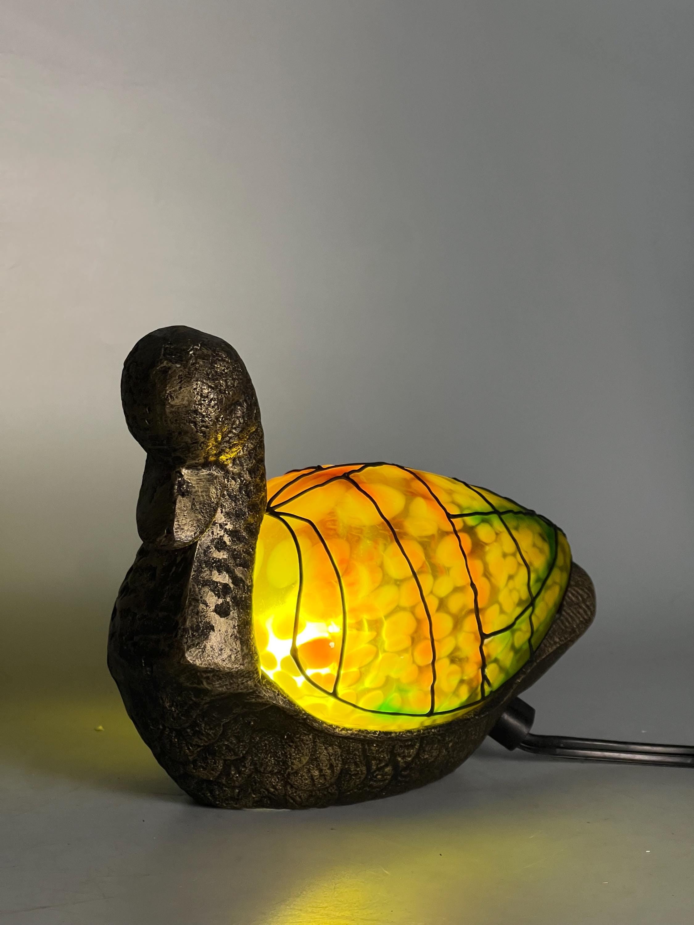 Duck Tiffany Table Lamp Stained Glass Animal