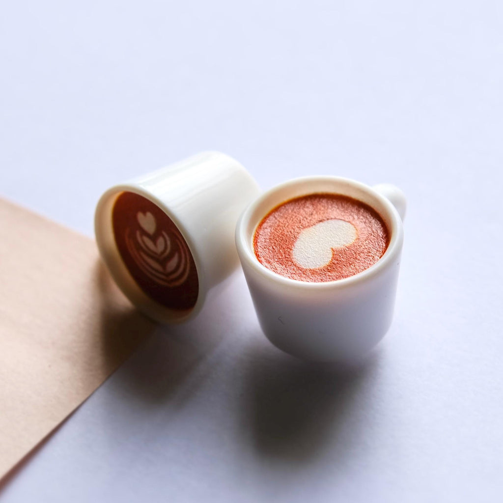 VanillaStarCafe Espresso Latte Art Magnets 2-Pack White Ceramic