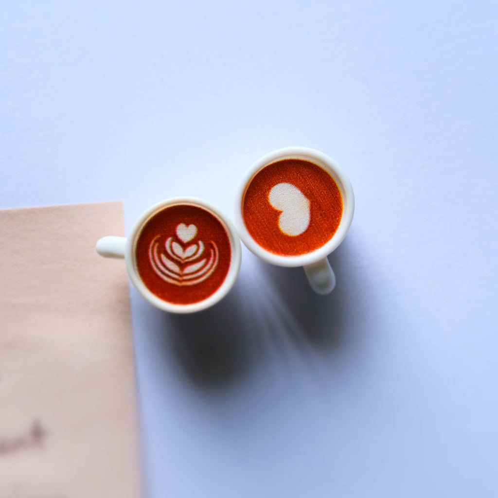 VanillaStarCafe Espresso Latte Art Magnets 2-Pack White Ceramic