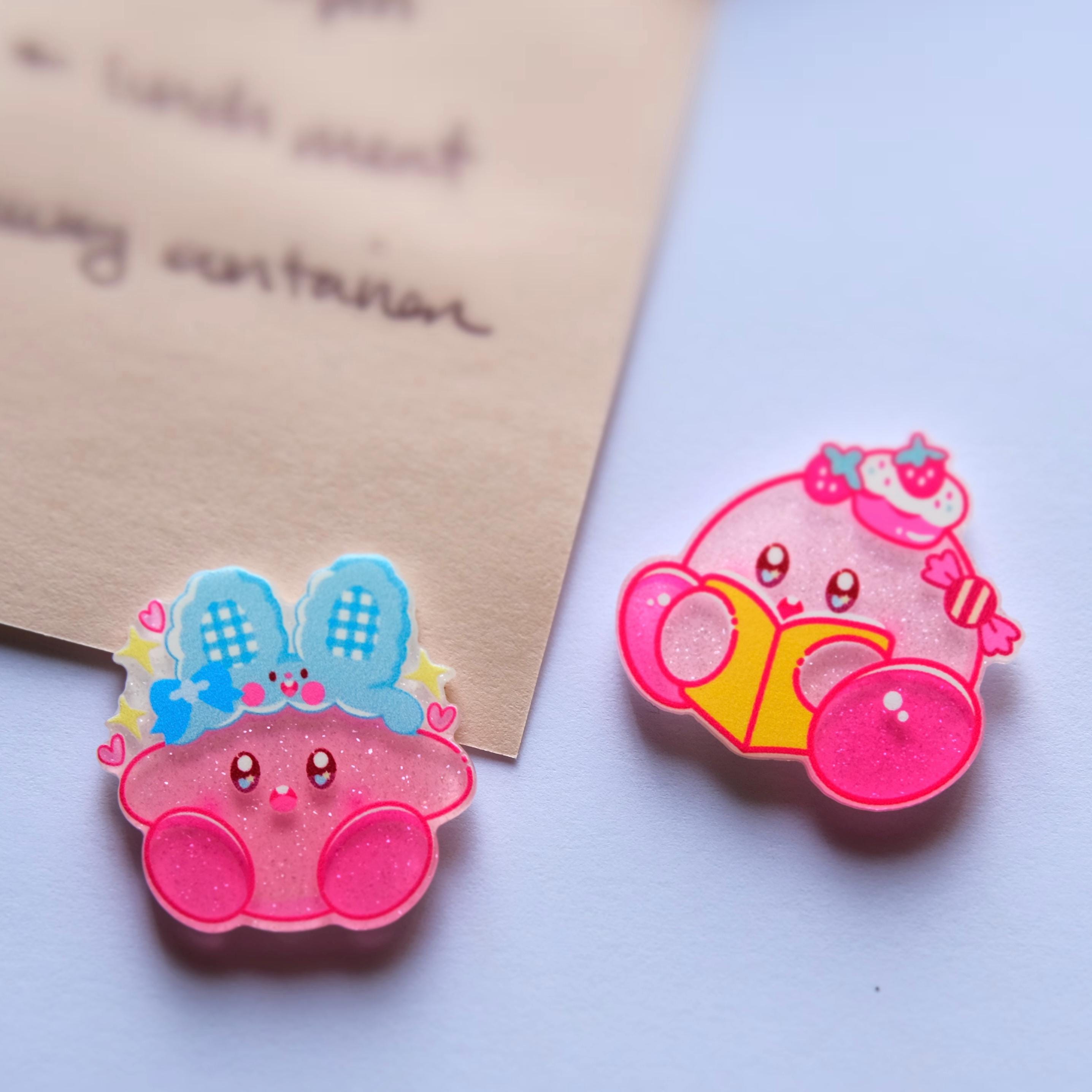 VanillaStarCafe Illustrated Kirby Magnets Neodymium 1in Set of 2