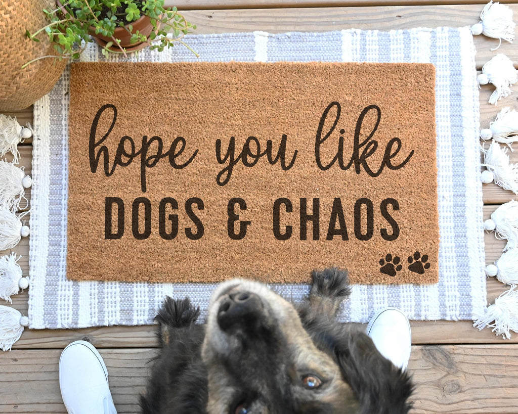 HamlinRowShop Hope You Like Kids And Chaos Custom Coir Door Mat