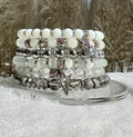 MossberryandStone Winter Wonderland Bracelet Stack With Sparkling Charms