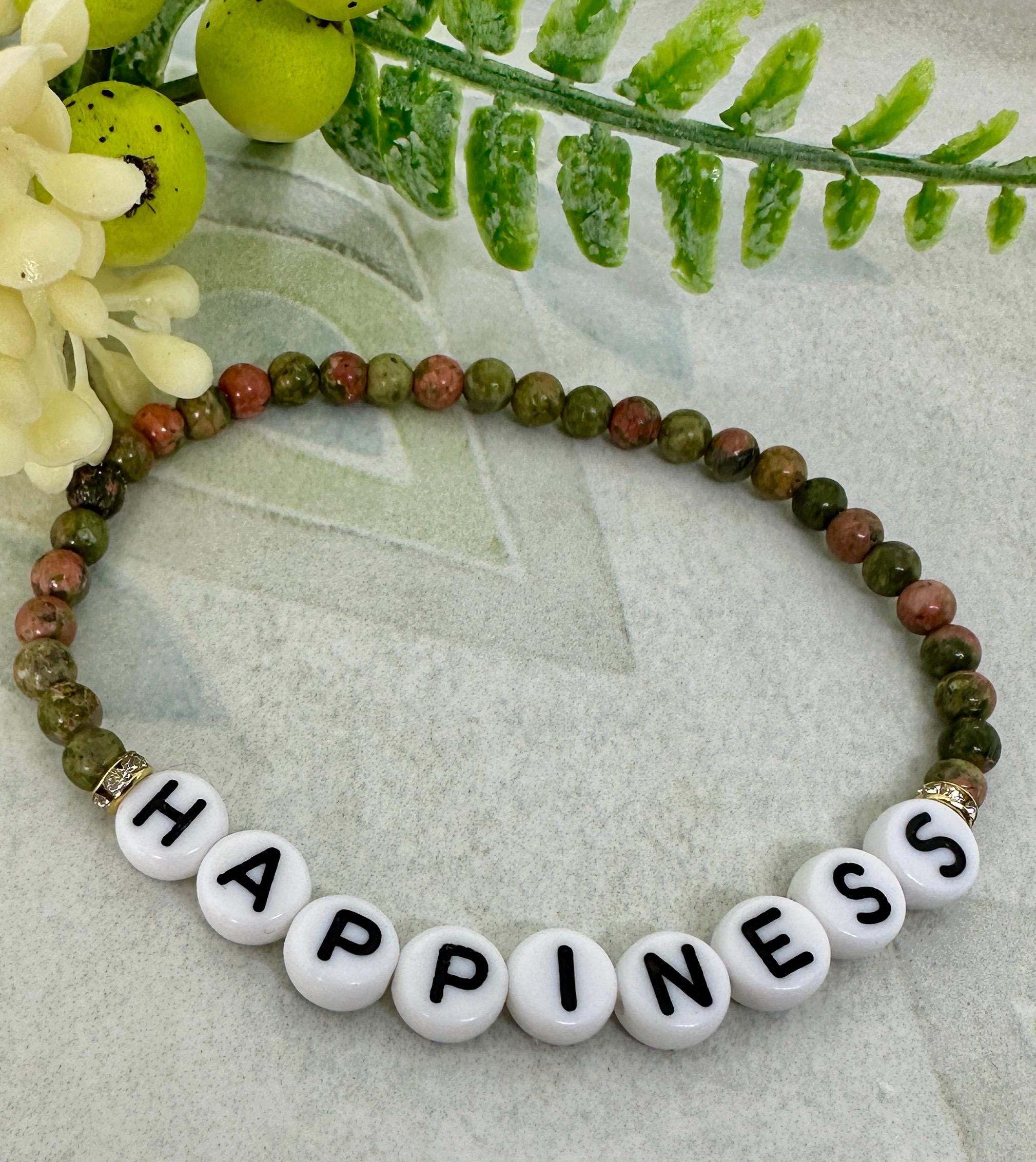 MossberryandStone Peace Love Happiness Beaded Bracelet Set