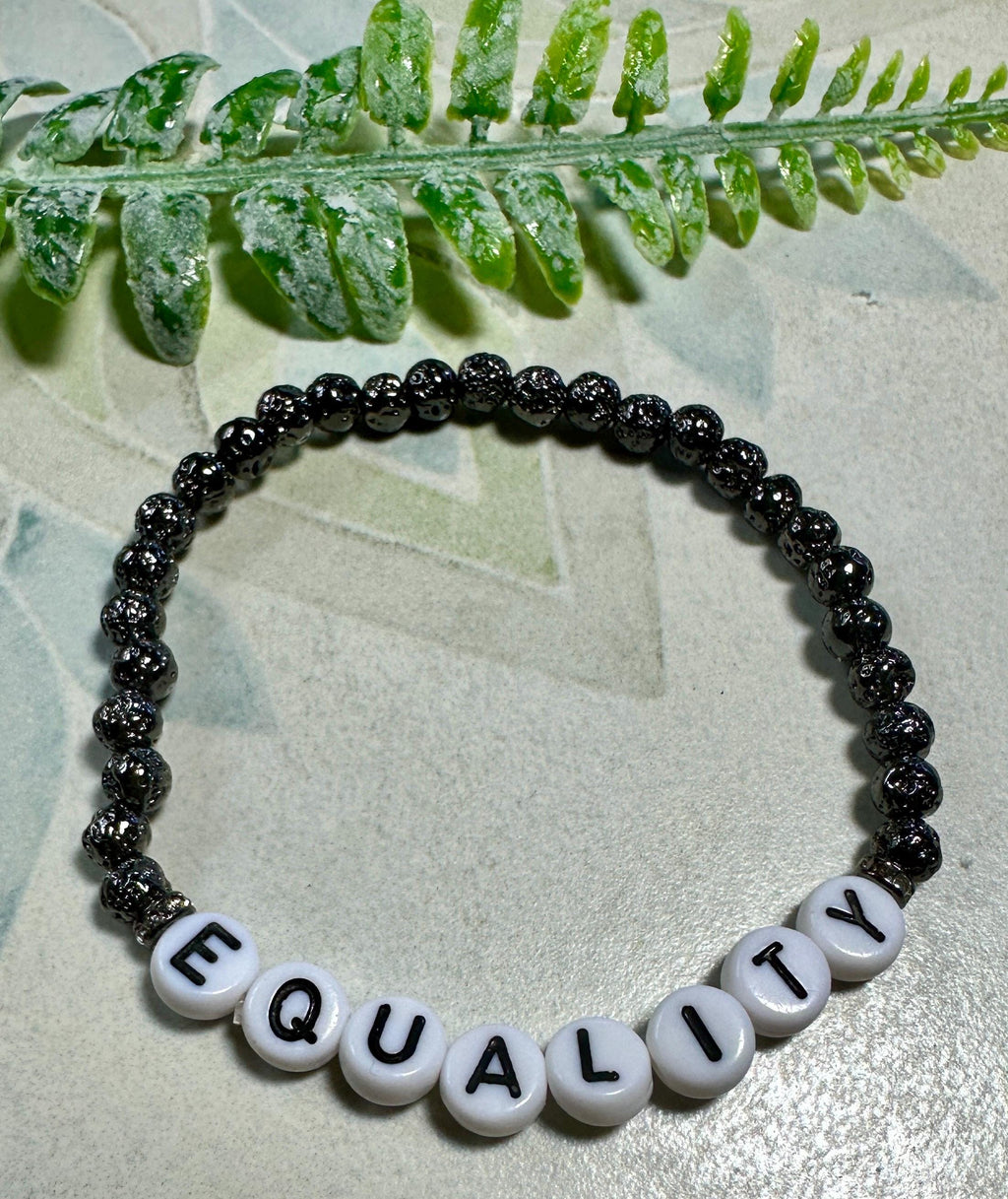 MossberryandStone Harmony Unity Equality Beaded Bracelet Set 4mm Glass 6.5in