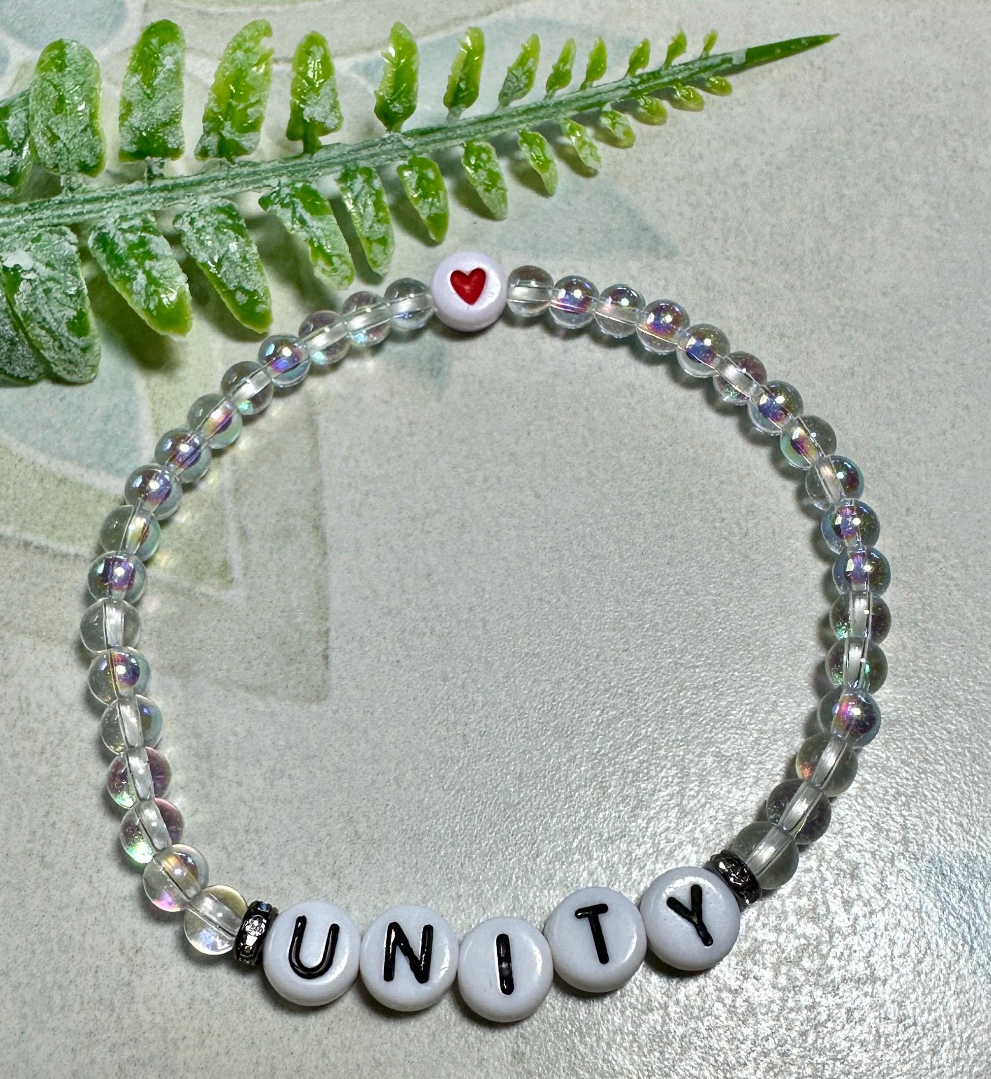 MossberryandStone Harmony Unity Equality Beaded Bracelet Set 4mm Glass 6.5in