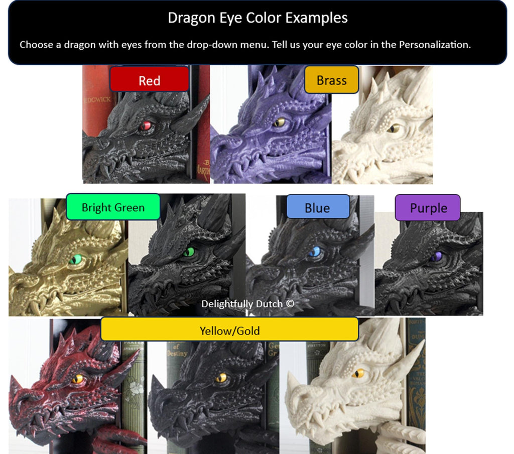 DelightfullyDutch Dragon Book Nook 3D Printed Bookshelf Decor Thermoplastic